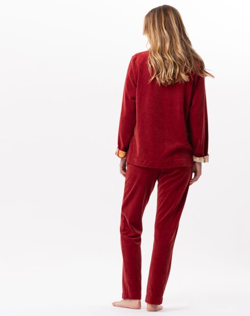 Ensemble Top & Jogging en velours Allegra tomette