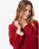 Ensemble Top & Jogging en velours Allegra tomette