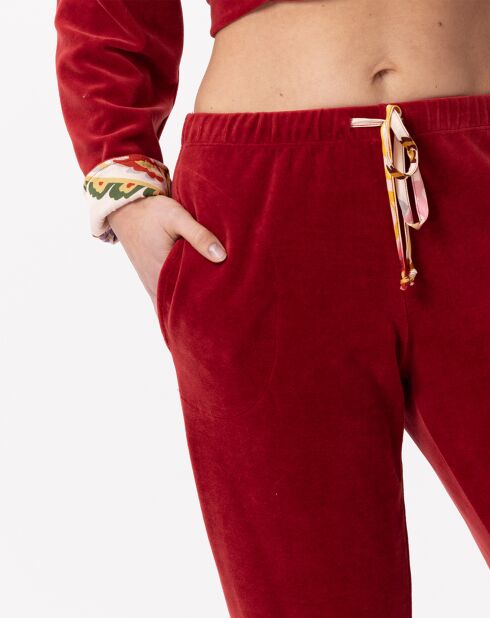 Ensemble Top & Jogging en velours Allegra tomette