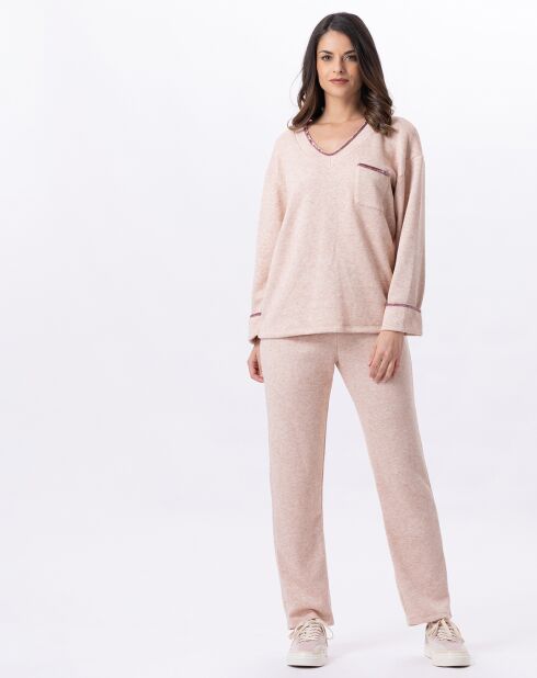 Pyjama Alpaga beige rose