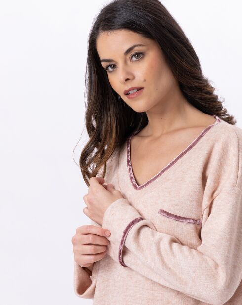 Pyjama Alpaga beige rose