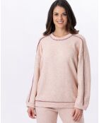 Pull Alpaga beige rose