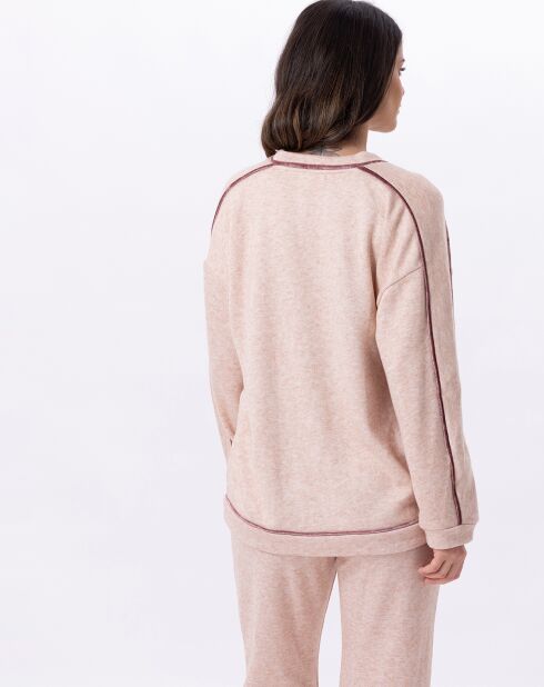 Pull Alpaga beige rose