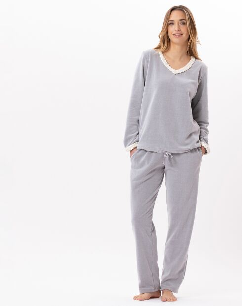 Pyjama en micropolaire Douce gris chiné