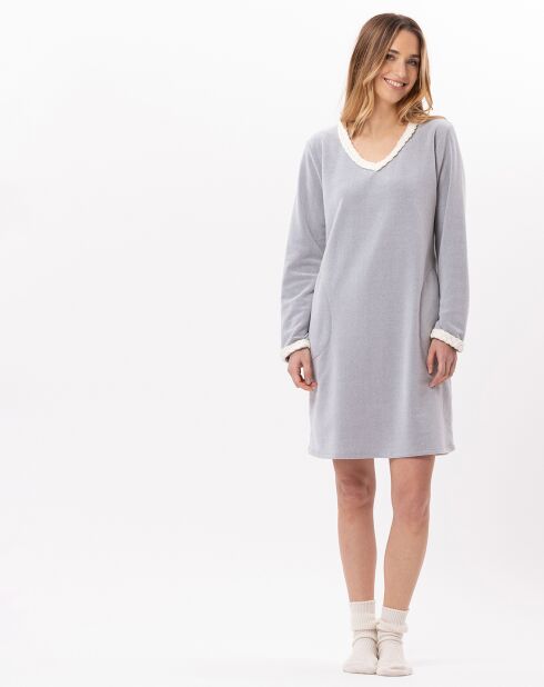 Chemise de nuit en micropolaire Douce gris chiné