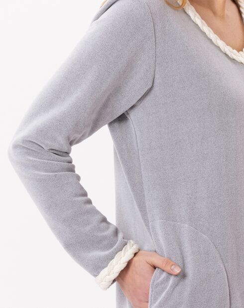 Chemise de nuit en micropolaire Douce gris chiné