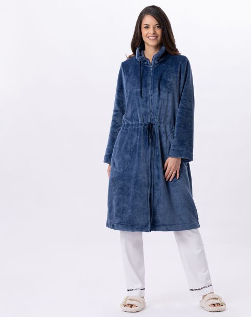 Veste d'intérieur en peluche flanelle Essentiel prusse