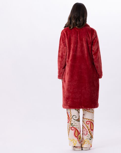 Robe de chambre en peluche flanelle Essentiel tomette