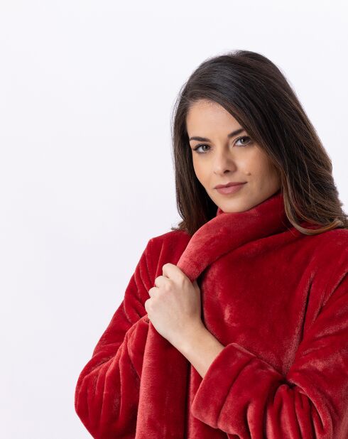 Robe de chambre en peluche flanelle Essentiel tomette