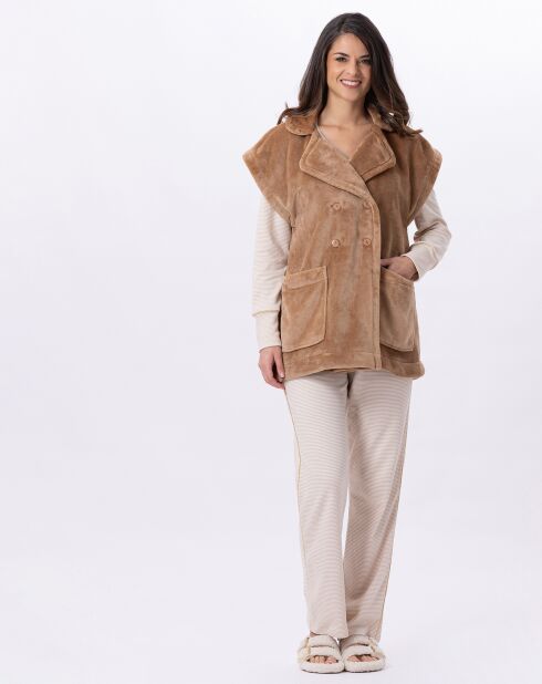 Veste d'intérieur en peluche flanelle Essentiel dorée