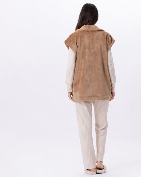 Veste d'intérieur en peluche flanelle Essentiel dorée