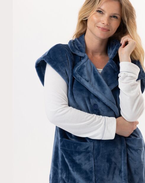 Veste d'intérieur en peluche flanelle Essentiel prusse