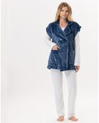 Veste d'intérieur en peluche flanelle Essentiel prusse