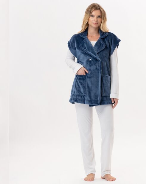 Veste d'intérieur en peluche flanelle Essentiel prusse