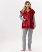 Veste d'intérieur en peluche flanelle Essentiel tomette