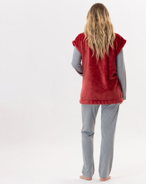 Veste d'intérieur en peluche flanelle Essentiel tomette