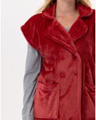 Veste d'intérieur en peluche flanelle Essentiel tomette