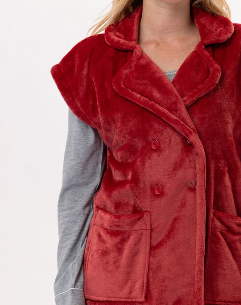 Veste d'intérieur en peluche flanelle Essentiel tomette