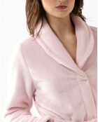 Robe de chambre en peluche flanelle Essentiel bois de rose