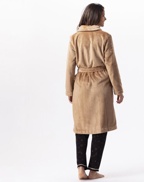 Robe de chambre en peluche flanelle Essentiel dorée