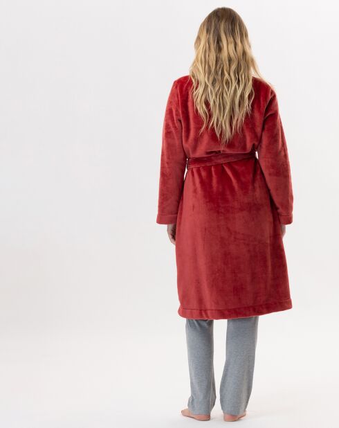 Robe de chambre en peluche flanelle Essentiel tomette