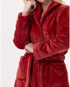 Robe de chambre en peluche flanelle Essentiel tomette