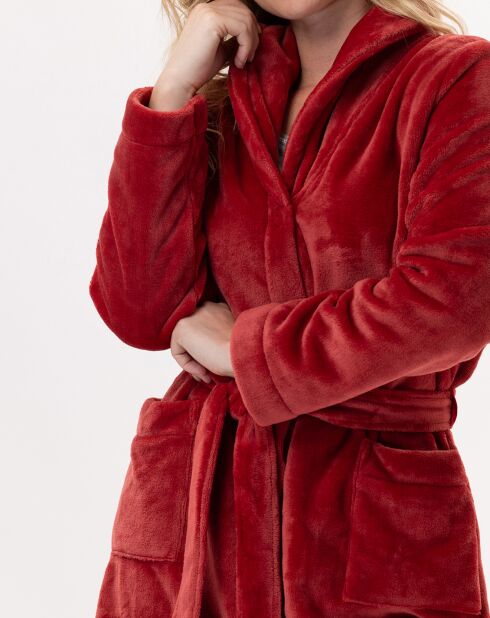 Robe de chambre en peluche flanelle Essentiel tomette