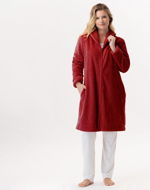 Robe de chambre en peluche flanelle Essentiel tomette