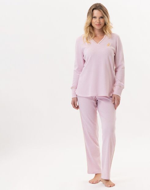 Pyjama Garance rose/blanc