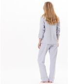 Pyjama Garance gris chiné/blanc