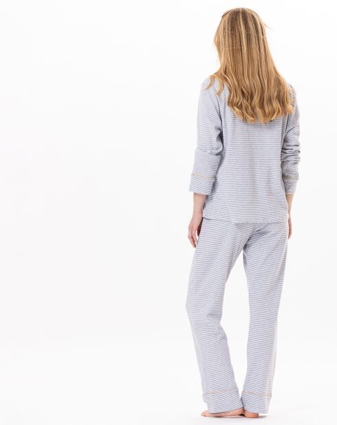 Pyjama Garance gris chiné/blanc