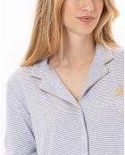 Pyjama Garance gris chiné/blanc