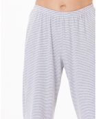 Pyjama Garance gris chiné/blanc