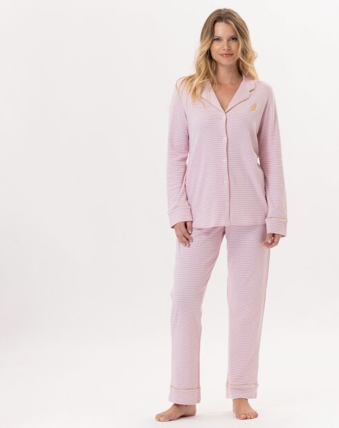 Pyjama Garance rose/blanc
