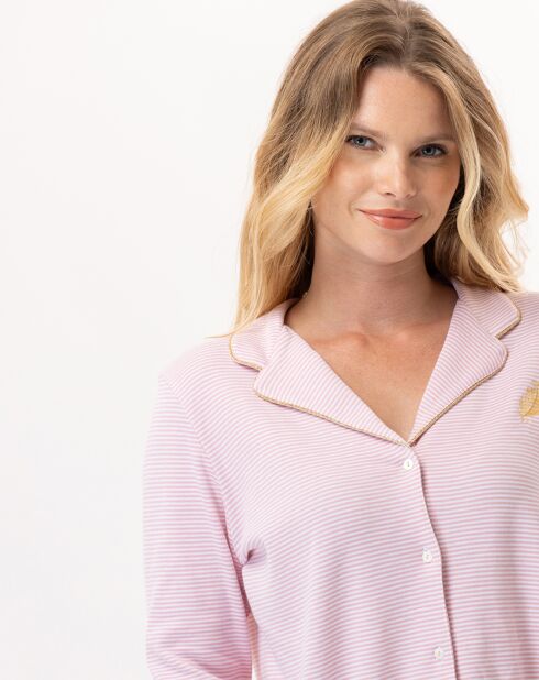 Pyjama Garance rose/blanc
