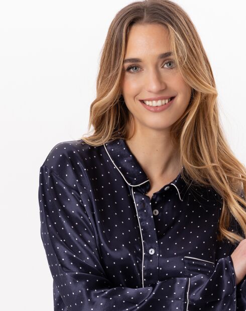 Liquette en satin Moon marine