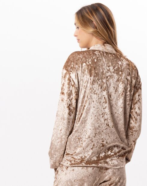 Veste d'intérieur en velours Platine dorée