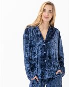 Veste d'intérieur en velours Platine bleue
