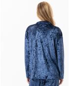 Veste d'intérieur en velours Platine bleue