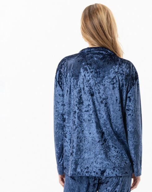 Veste d'intérieur en velours Platine bleue