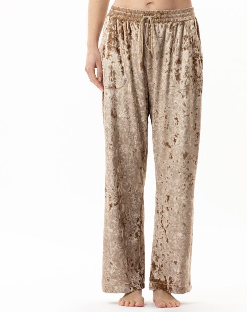 Pantalon en velours Platine doré