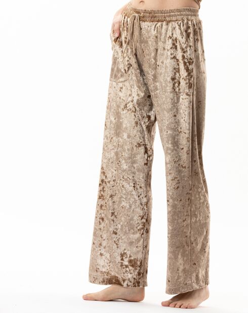 Pantalon en velours Platine doré