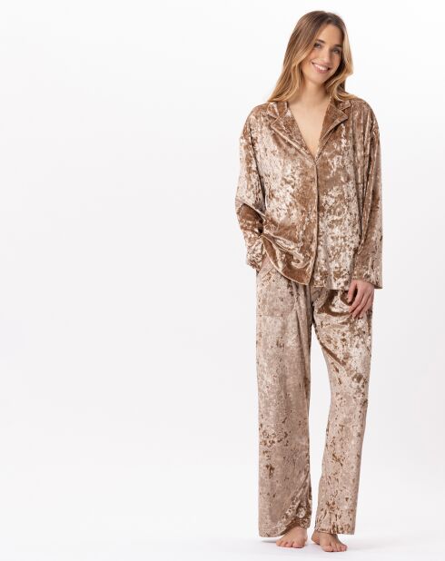 Pantalon en velours Platine doré