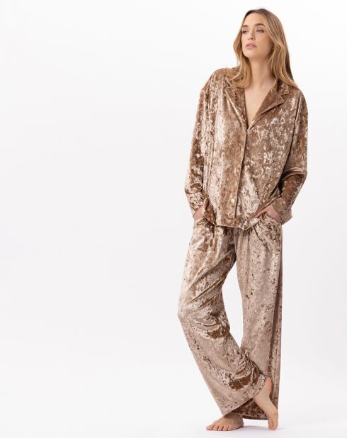 Pantalon en velours Platine doré