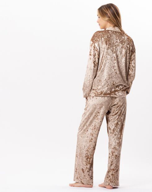 Pantalon en velours Platine doré