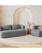 Canapé Chenille Estro 2 Places argenté - 178x90x73 cm
