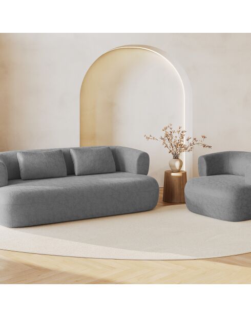 Canapé Chenille Estro 2 Places argenté - 178x90x73 cm