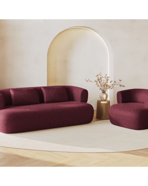 Canapé Chenille Estro 2 Places cerisier - 178x90x73 cm