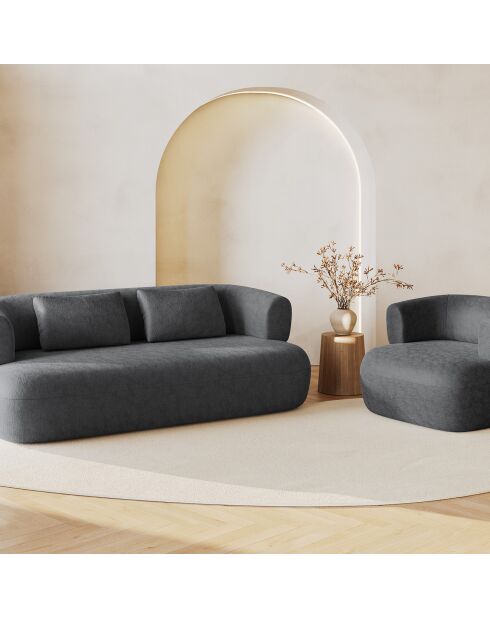 Canapé Chenille Estro 2 Places gris foncé - 178x90x73 cm