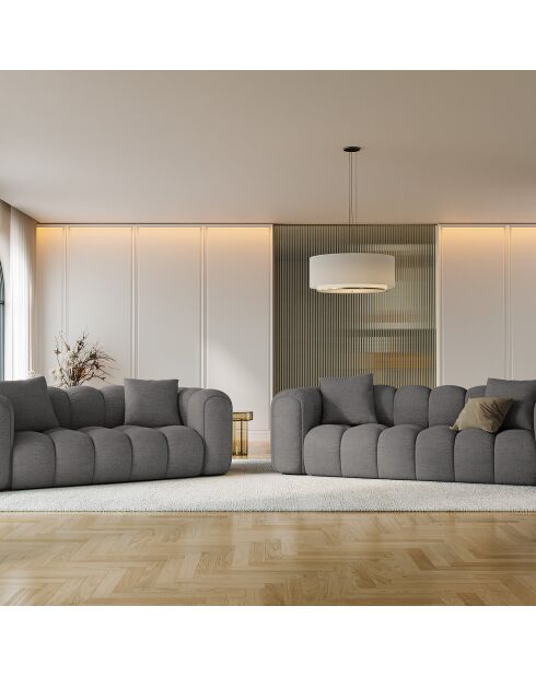 Canapé Arden 3 Places gris - 208x94x70 cm